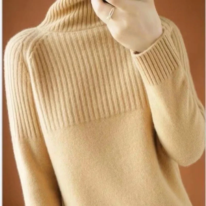 Soft Cashmere Knit Pullover Jumper for Women - Turtleneck Sweater in 11 Colors