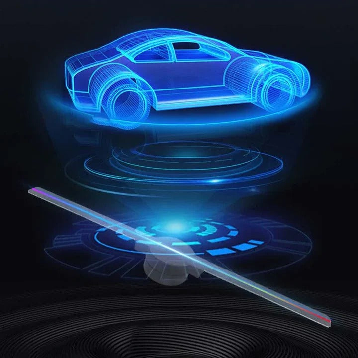 Dynamic Holographic Fan Projector for Mesmerizing Displays