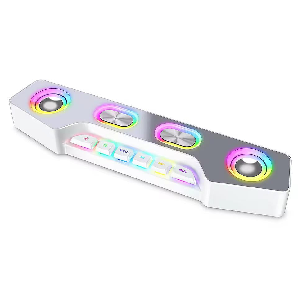 Bluetooth 5.1 Gaming Speaker Set with Wireless RGB Lights and Multiple Inputs