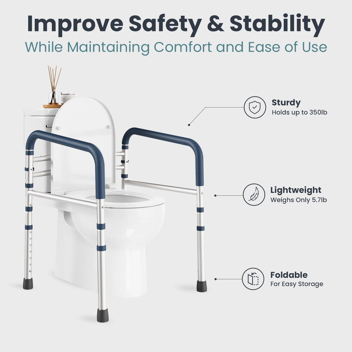 Sturdy Toilet Support Frame for Safe Bathroom Use