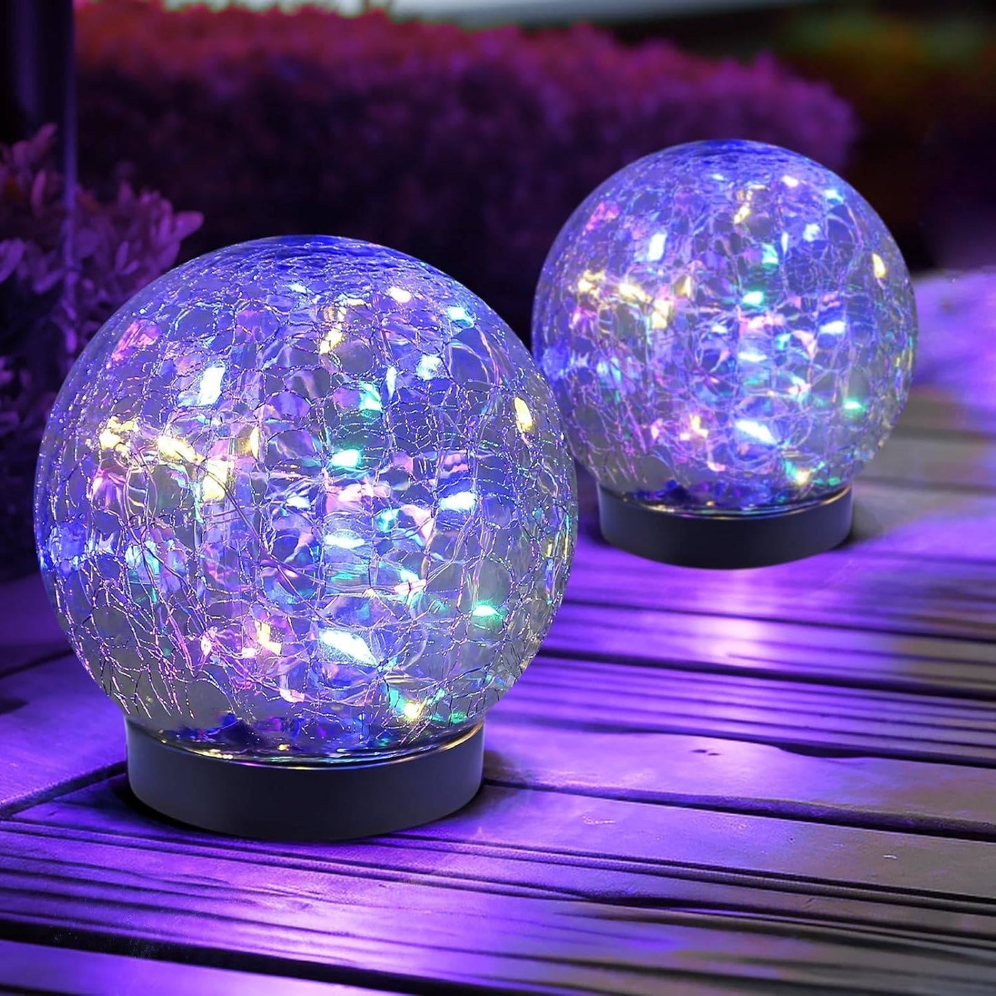 Twilight Radiance Solar Orbs for Outdoor Ambiance - 2 Pack