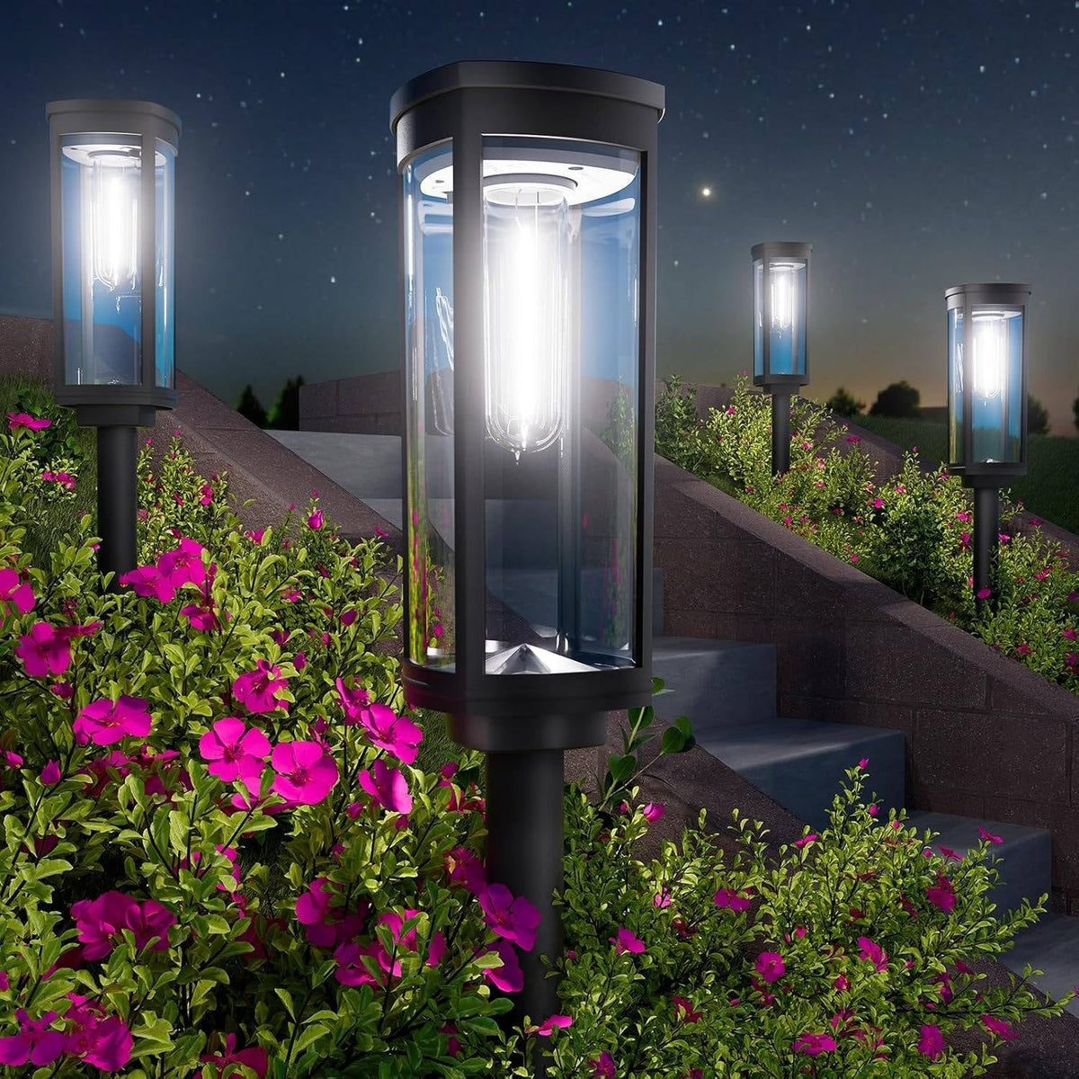 Automatic Outdoor Solar Path Lights for Elegant Garden Illumination