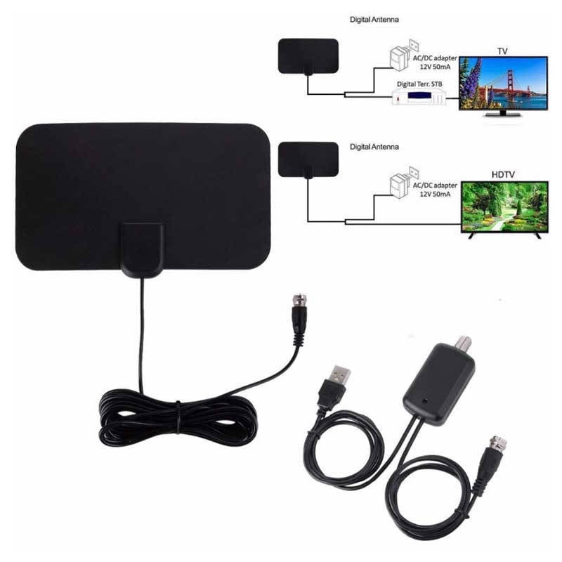 UltraClear 300-Mile Indoor HDTV Antenna with Enhanced Signal Boost