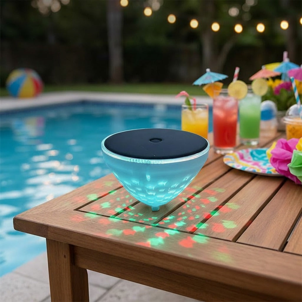Floating Pool Light with Solar Power and Fish Projection