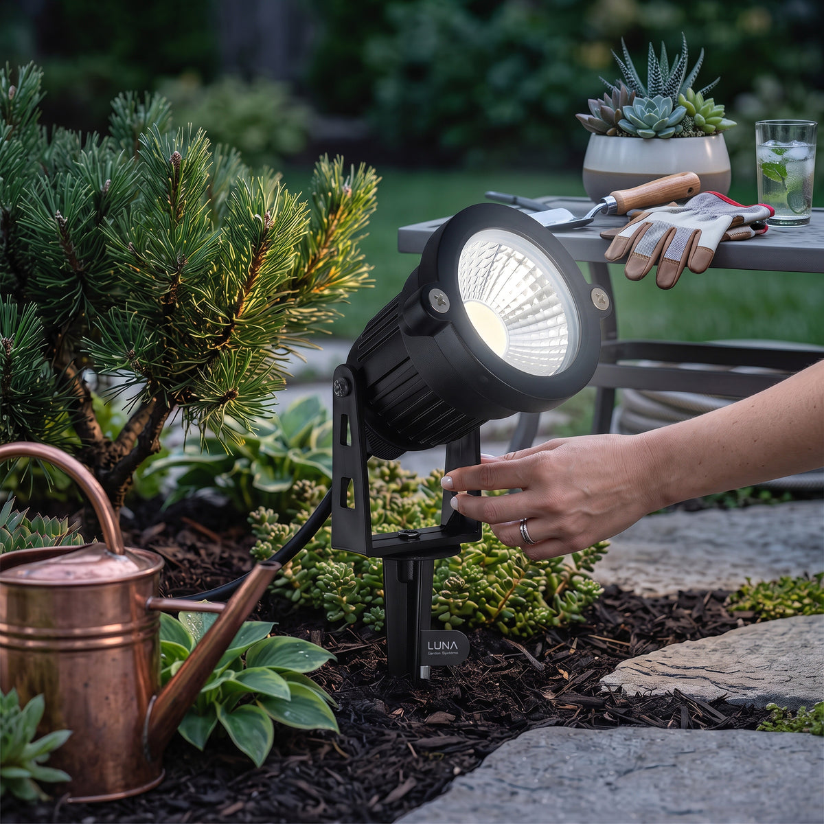 10-Pack 12V Outdoor LED Spotlights with Adjustable Heads