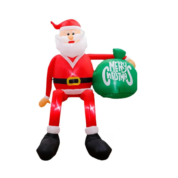 Festive 8-Foot Inflatable Santa Climber with LED Lights