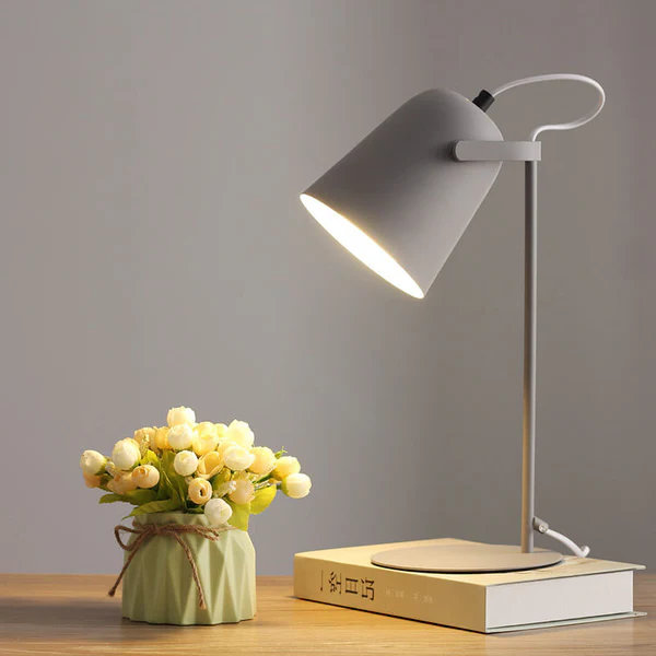 Charming Iron Table Lamp with Pastel Finish for Cozy Spaces