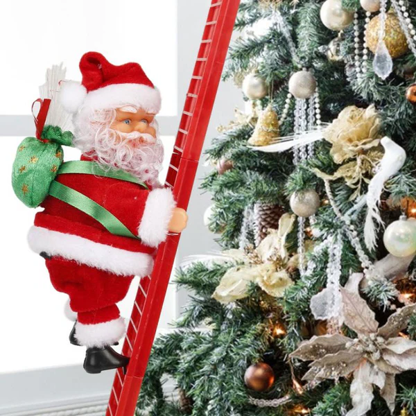 Climbing Santa Decoration with LED Lights and 15 Melodies
