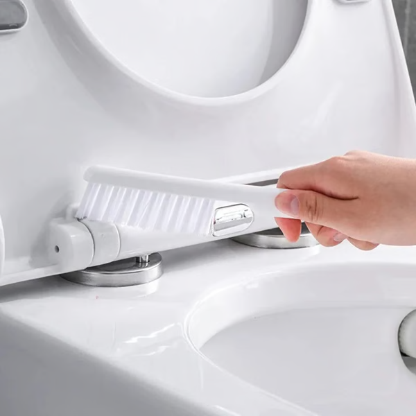 Space-Saving Bathroom Cleaning Set with Silicone Brush and Plunger Holder