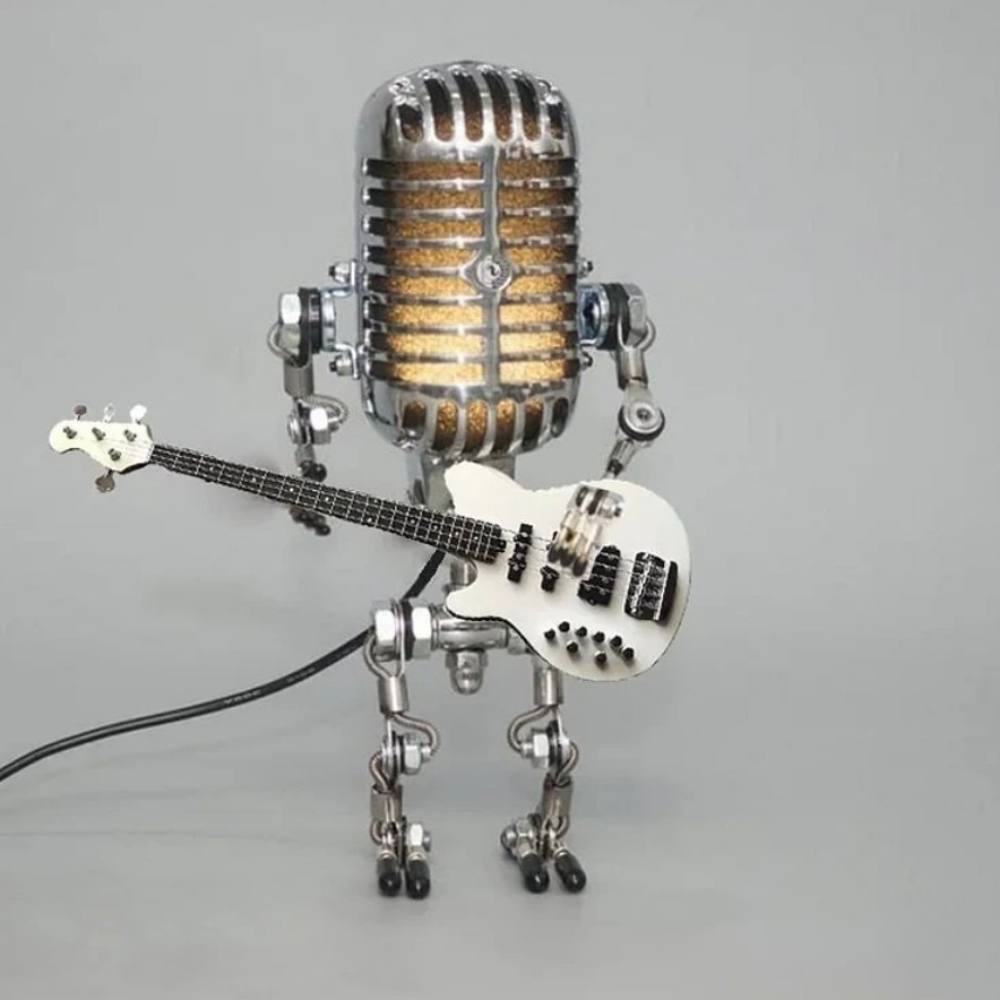 Artistic Robot Lamp with Guitar: A Unique Desk Light