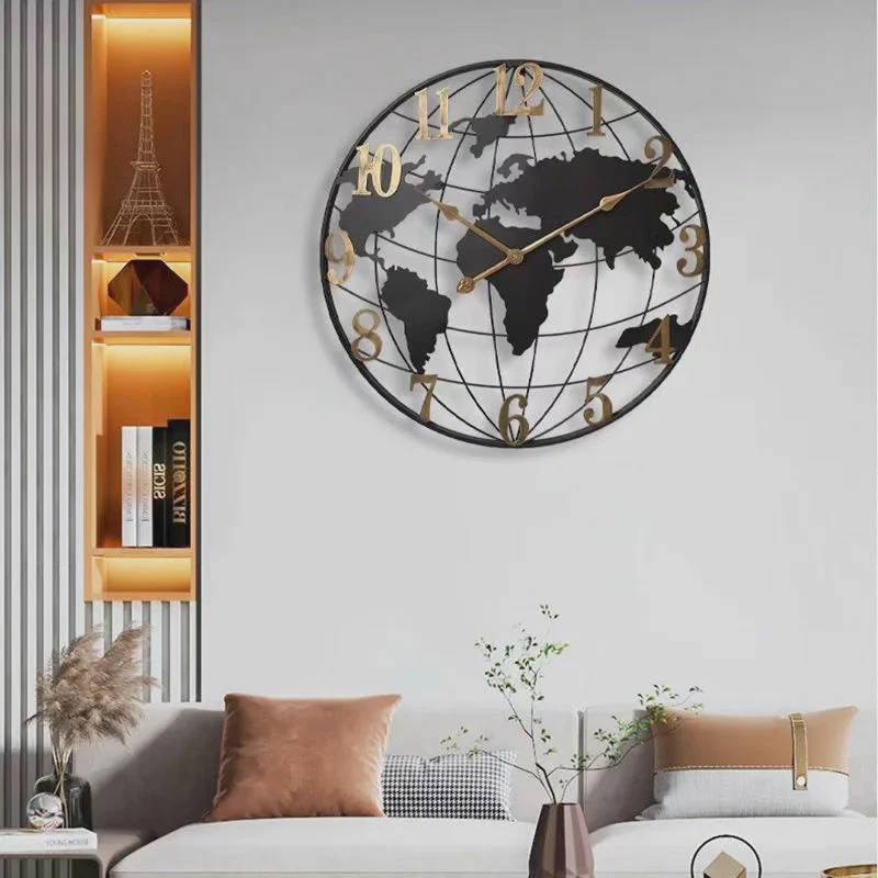 Oversized Global Map Clock – 23.6 inches of Style