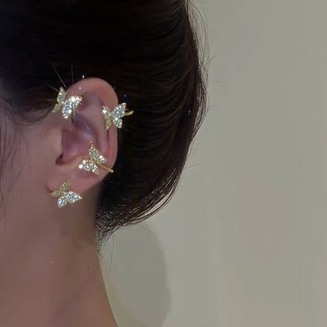Elegant Clip-On Earrings with Adjustable Fit and Dazzling Accents