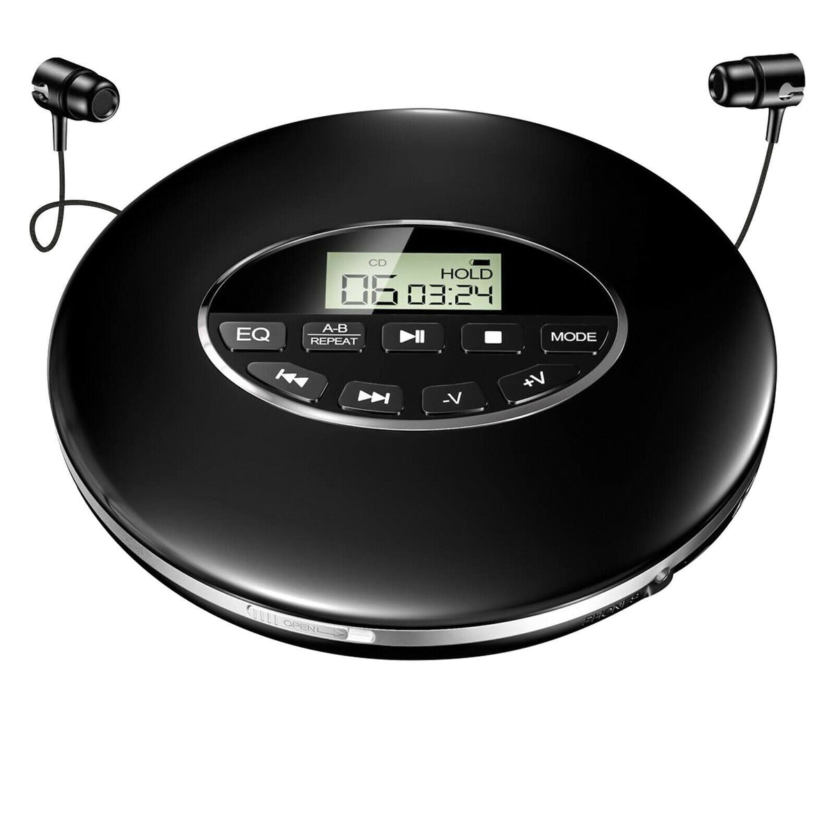 Compact CD Player with Skip-Free Playback and Custom Sound Modes
