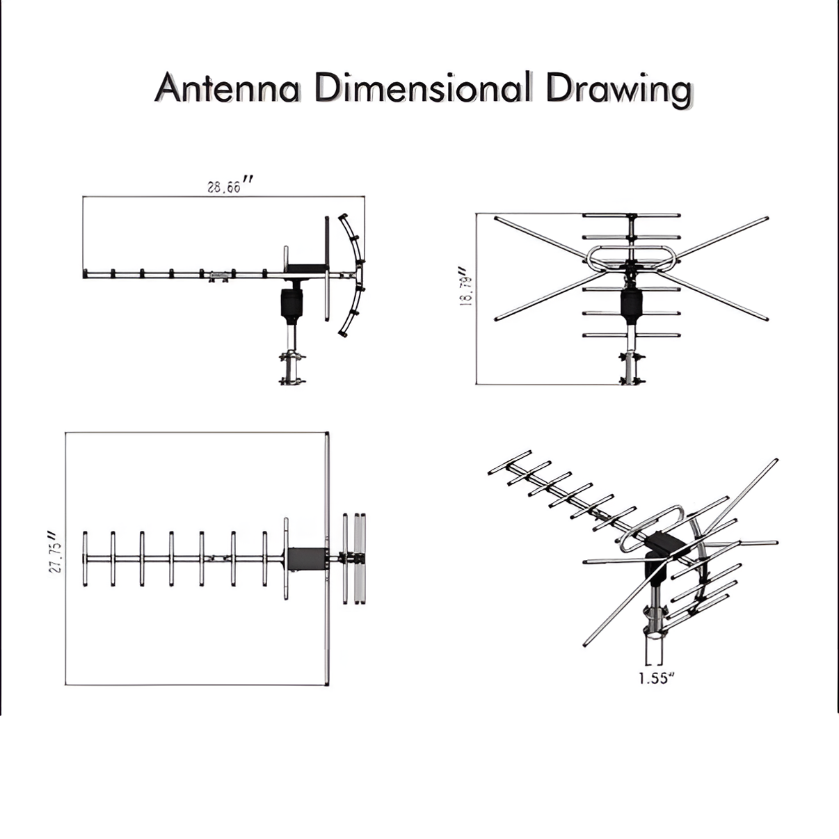 All-Weather HD Antenna with 360° Automatic Signal Tracking