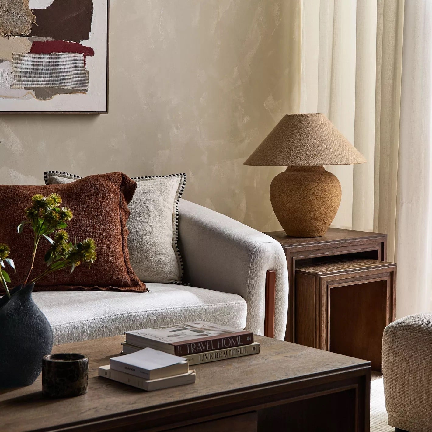 Brown Ceramic Table Lamp by Veylo