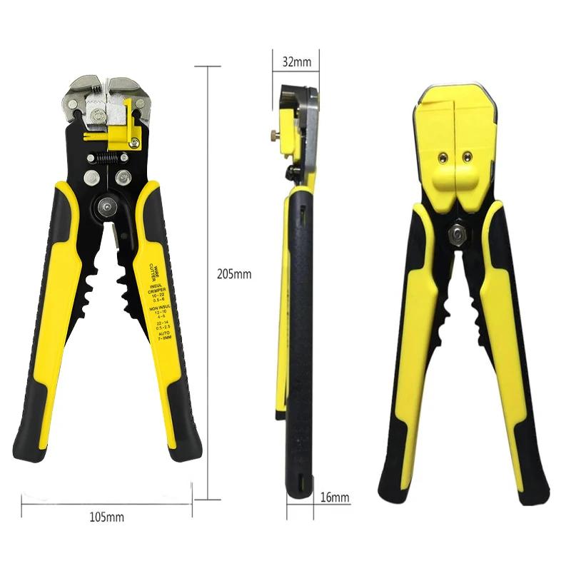 Multi-Function Wire Stripper with Integrated Cutter and Crimper