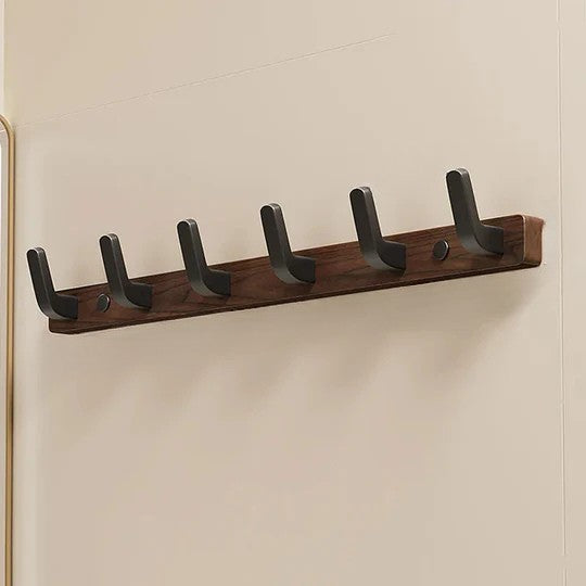 Sleek Wall-Mounted Coat Rack in Wood and Steel