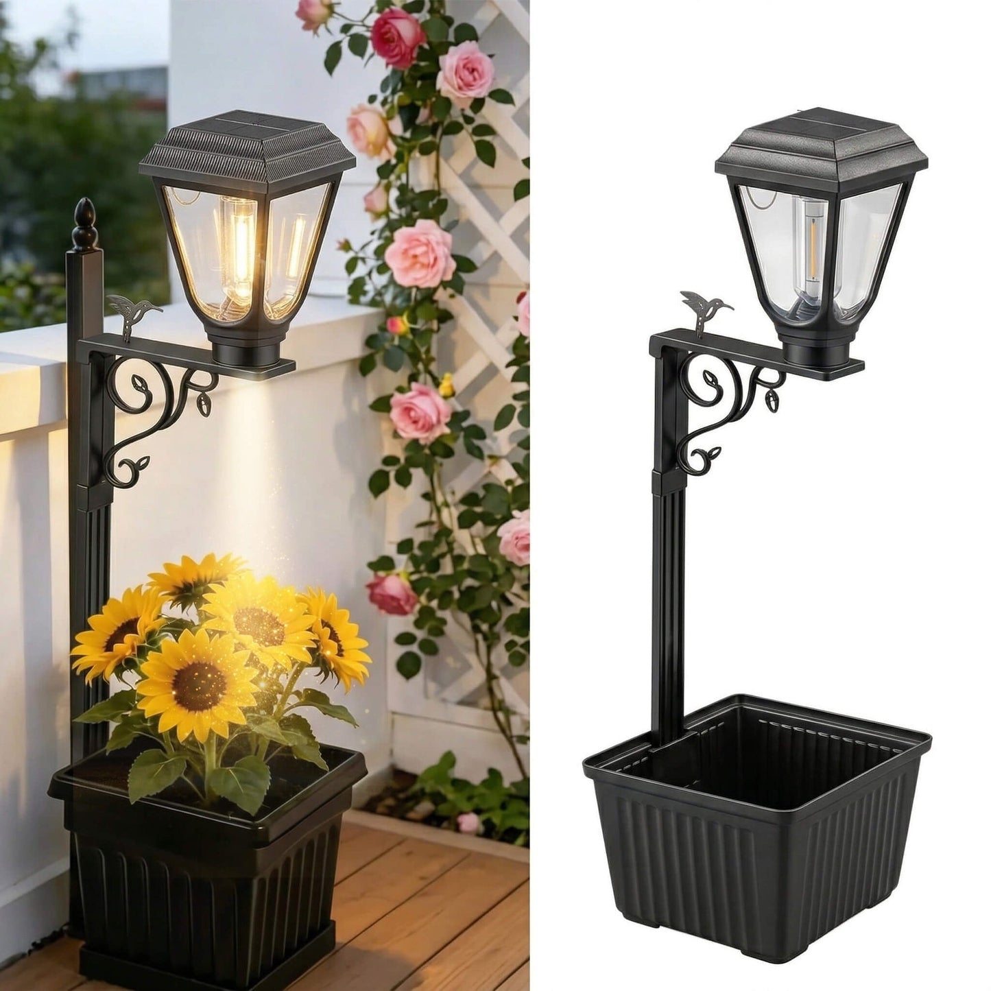 Garden Solar Light with Flower Pot Insert