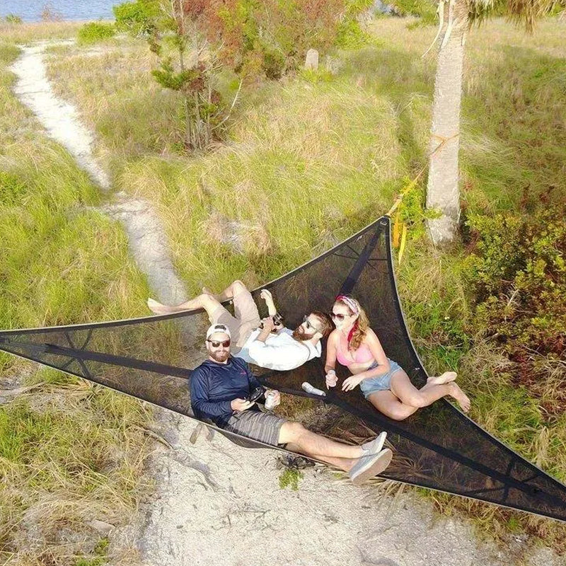 Tri-Anchor Hammock for Ultimate Comfort in Any Terrain