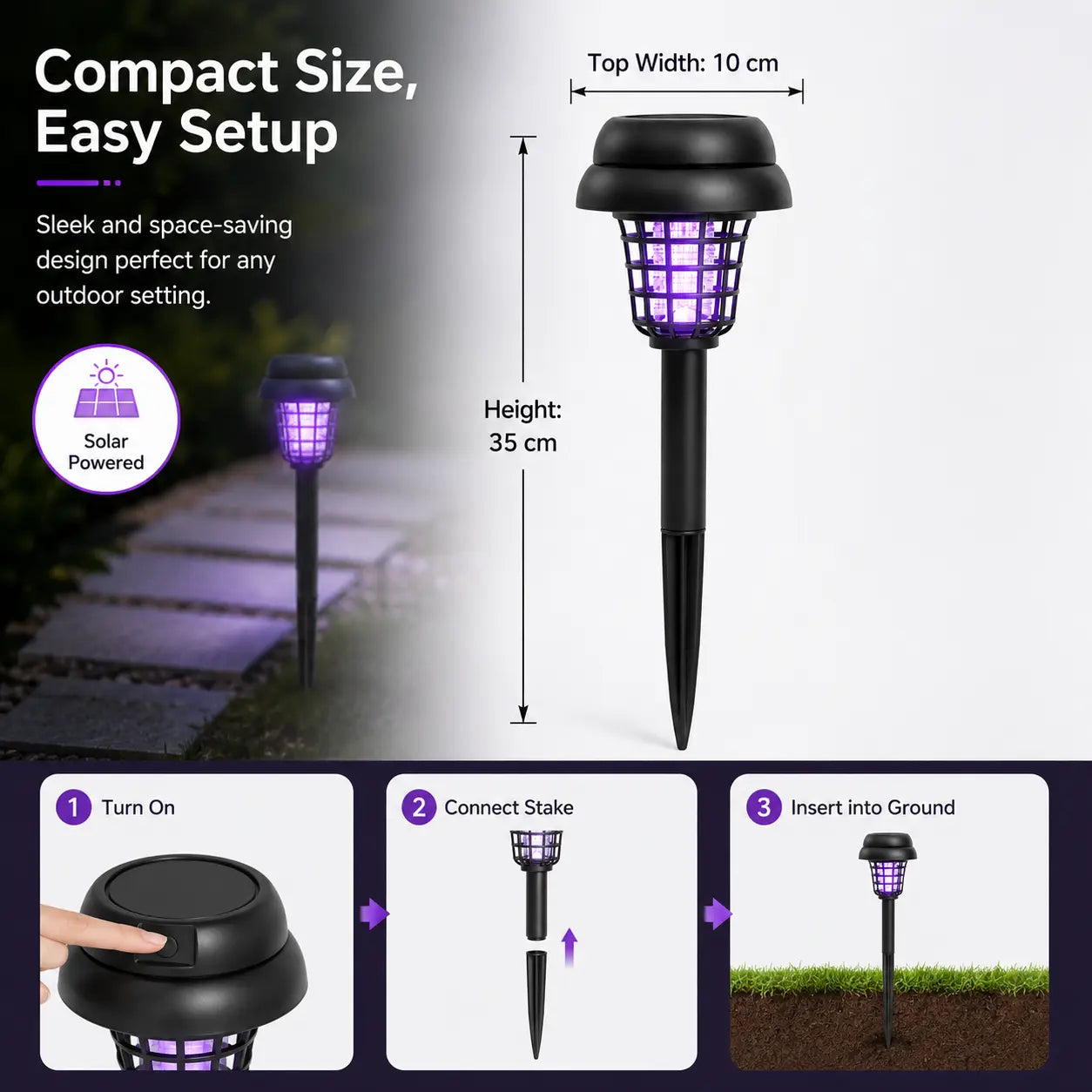 Eco-Friendly Insect Zapper & Pathway Light with Smart Sensor