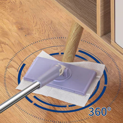 Effortless Mop with Automatic Cloth Change and Flexible Head