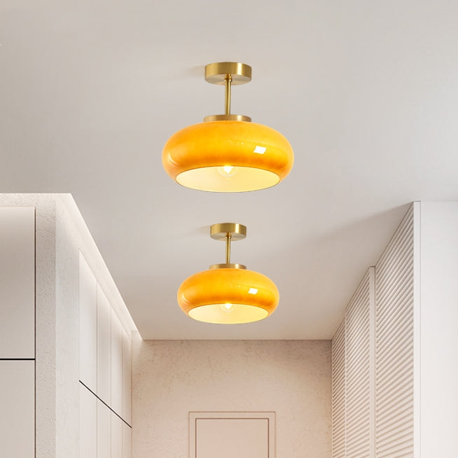 Round Ceiling Lamp in Art Deco Style