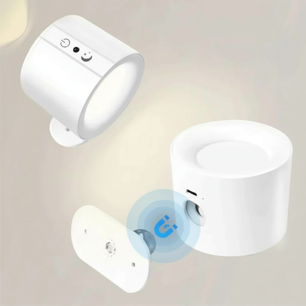 Remote-Controlled LED Wall Light with Magnetic Attachment
