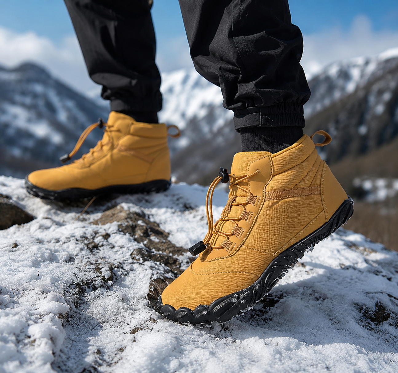 Insulated Winter Boots for Men - Waterproof, Snowproof, Fleece Lined, Wide Toe Box, Zero Drop