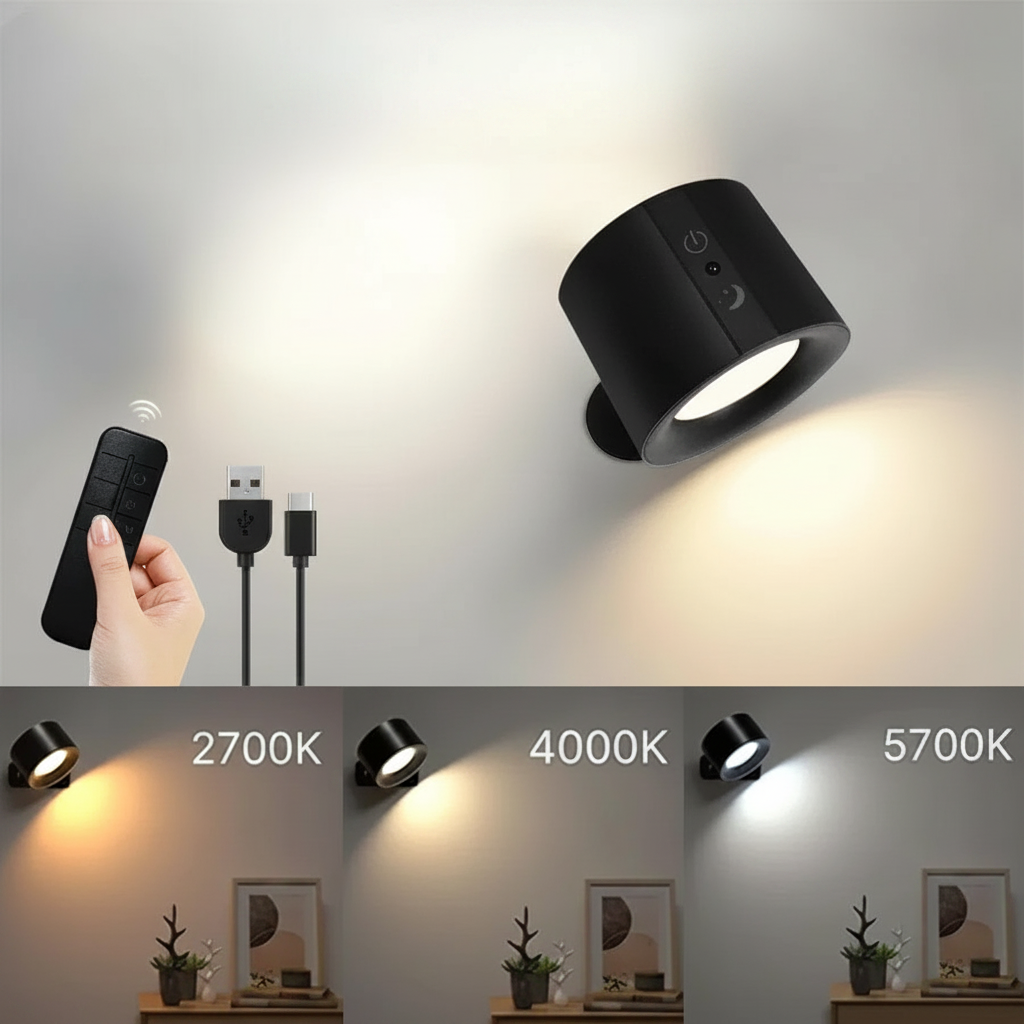Remote-Controlled LED Wall Light with Magnetic Attachment