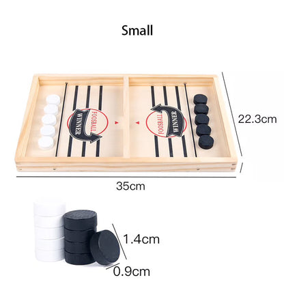 Engaging Two-Player Wooden Target Puck Game with 10 Pucks