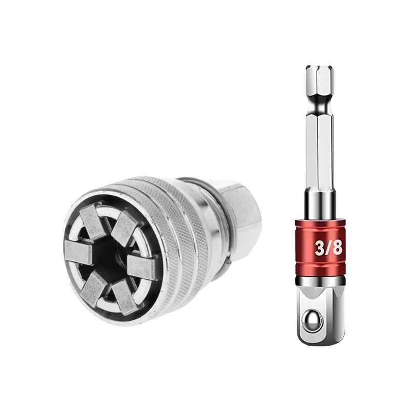 Self-Adjusting Socket Adapter Tool for Drills and Ratchets, Vanadium Steel