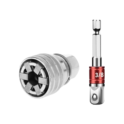 Self-Adjusting Socket Adapter Tool for Drills and Ratchets, Vanadium Steel