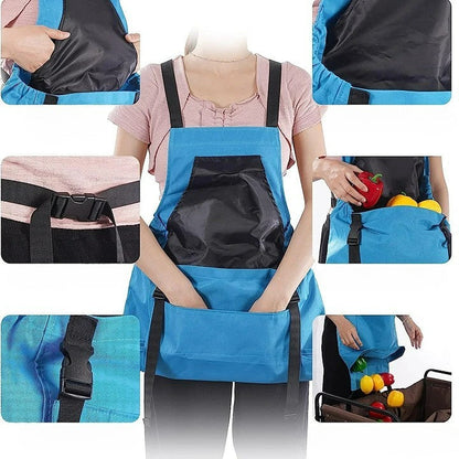 Water-Resistant Gardening Apron with Cross-Back Straps & Dual Pockets