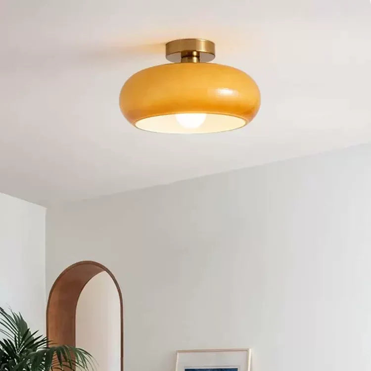 Round Ceiling Lamp in Art Deco Style