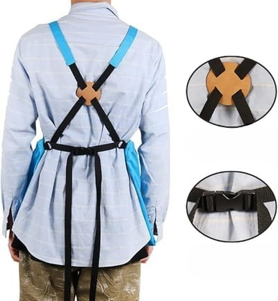 Water-Resistant Gardening Apron with Cross-Back Straps & Dual Pockets