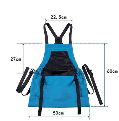 Water-Resistant Gardening Apron with Cross-Back Straps & Dual Pockets