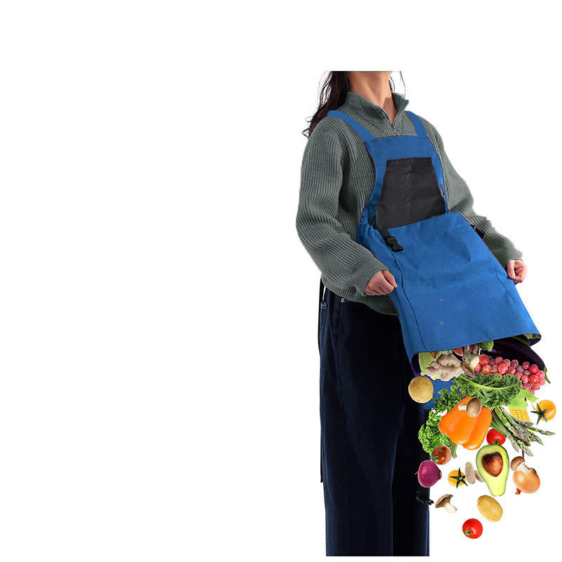Water-Resistant Gardening Apron with Cross-Back Straps & Dual Pockets