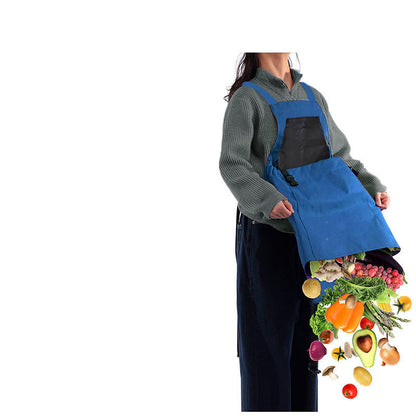 Water-Resistant Gardening Apron with Cross-Back Straps & Dual Pockets