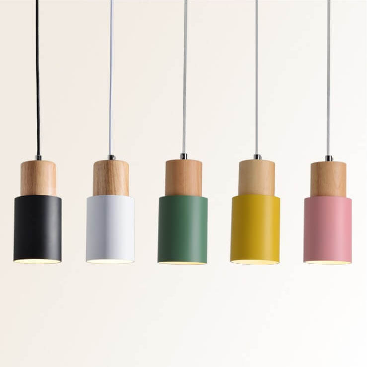 Stylish Wood and Metal Hanging Light Fixture