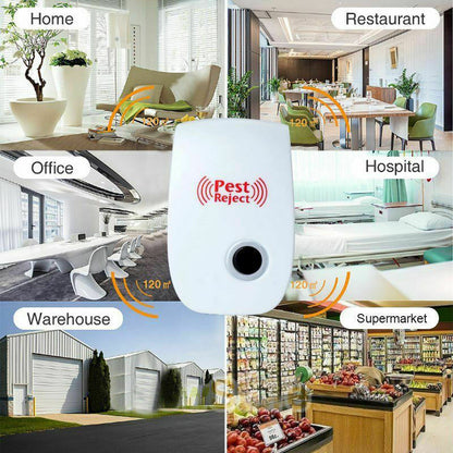 Indoor and Outdoor Ultrasonic Pest Control Device with Auto Frequency Change, 800 Sq Ft Range