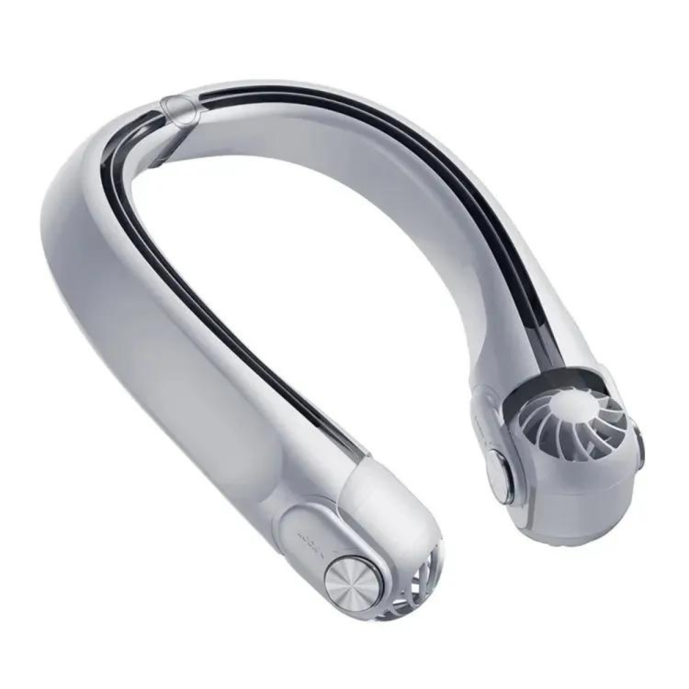 Hands-Free Bladeless Neck Fan – Rechargeable Cooling Device for Travel