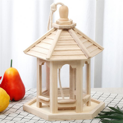 Nature's Haven Bird Feeder with Clear Viewing Window and Weather Shield