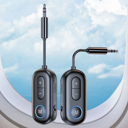 Bluetooth 5.4 Audio Adapter – Transmitter and Receiver for Headphones with Built-in Microphone and 3.5mm AUX for Airplane