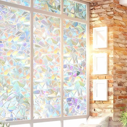 Prismatic Window Film for Sunlight and Privacy Protection
