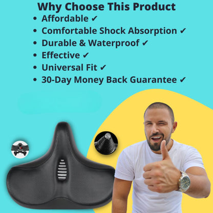 Extra Comfort Bike Seat with Dual Suspension and Cooling Design