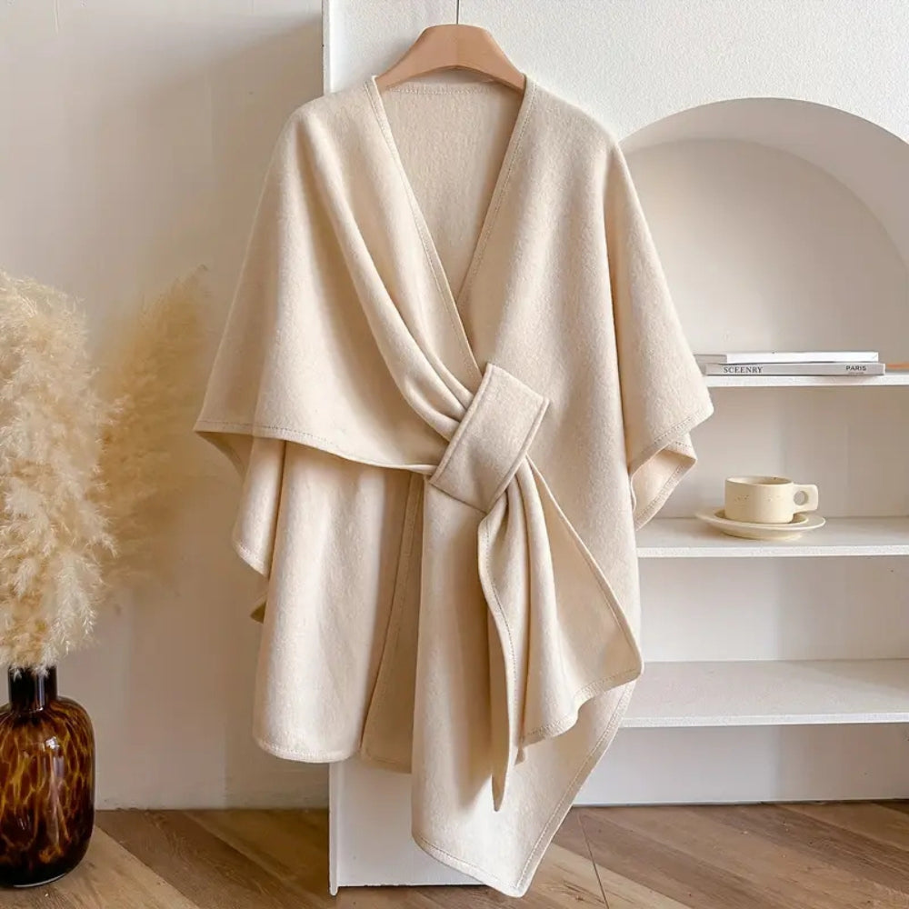 Cozy Knit Shawl Poncho Jacket
