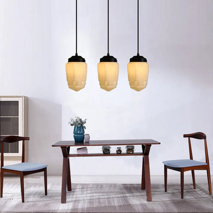 Geometric Pendant Light in Mid-Century Art Deco Style