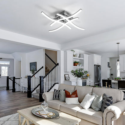 Contemporary LED Ceiling Fixture with Flush Mount Design