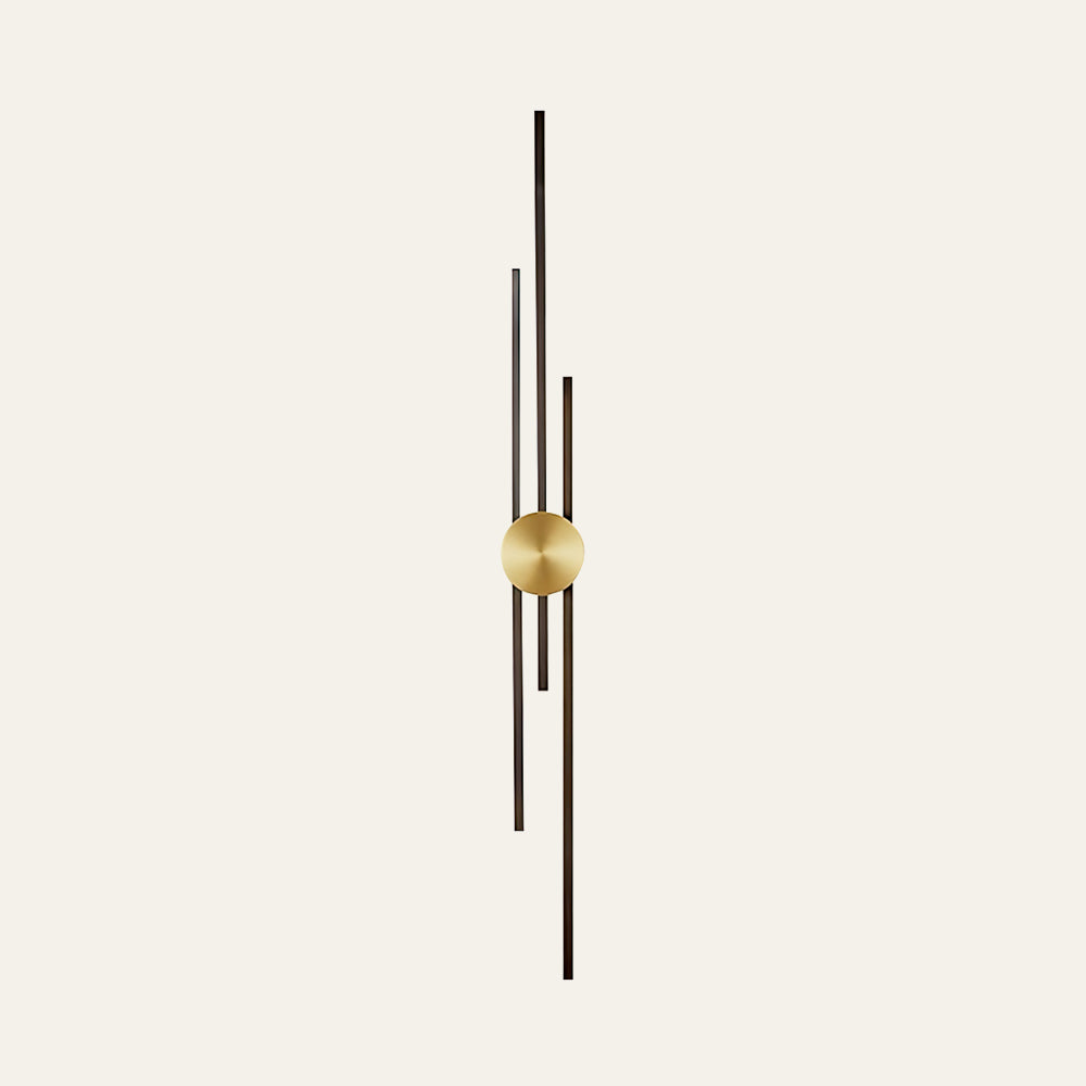 Linear Wall Light Fixture in Black and Gold Finish