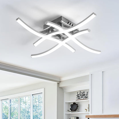 Contemporary LED Ceiling Fixture with Flush Mount Design